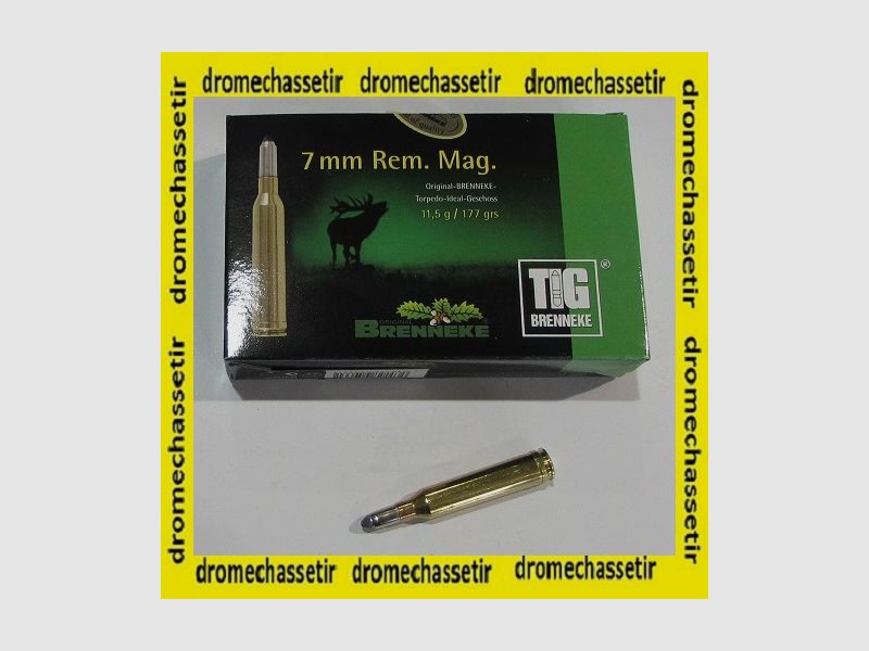 Scatola da 20 cartucce Brenneke, cal 7mm Remington Magnum, proiettile TIG 177 grains