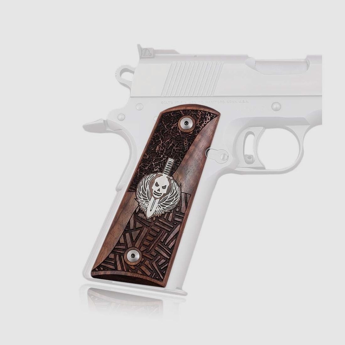 KSD Grips Griff Walnuss Knife Skull 1911 Full Cover