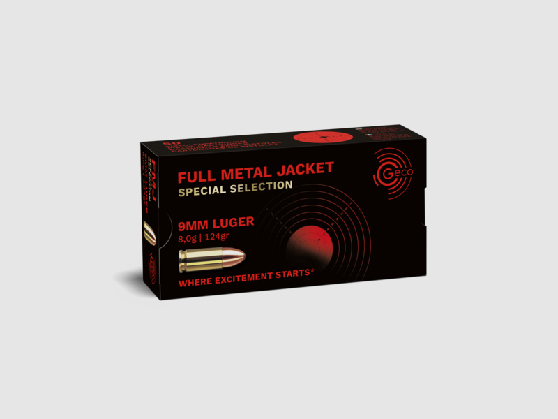 Geco 9mm LUGER FMJ 8,0g 124gr