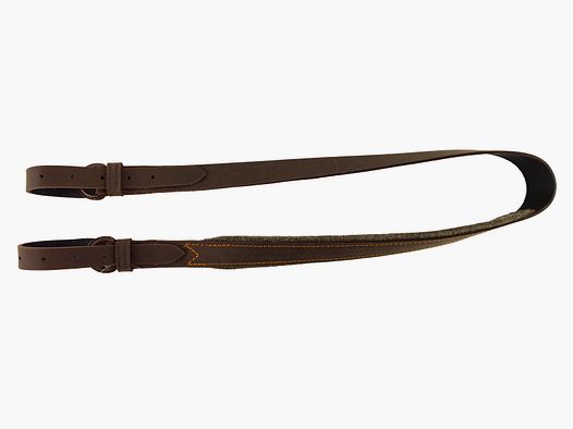 AKAH Gewehrriemen Leder - Braun Pull-Up-Effekt 35MM Filzunterlage
