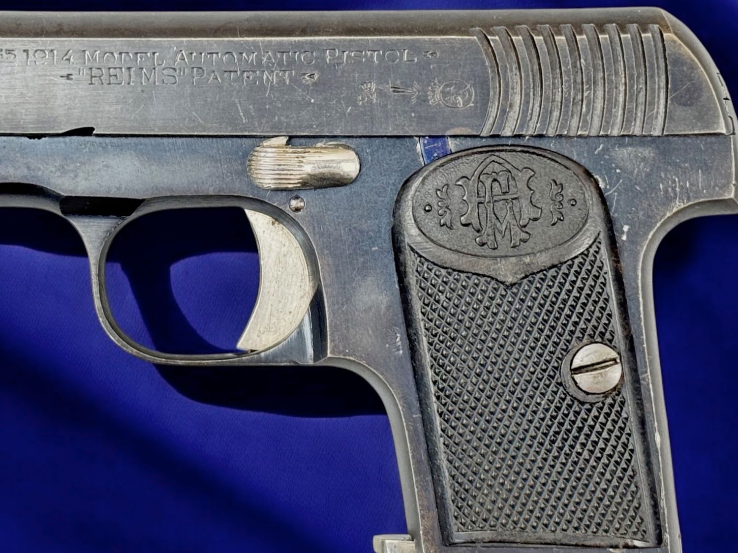 Sammlerpistole Azana y Arrizabalaga Mod. Reims 1914 Kal. 6,35 Browning