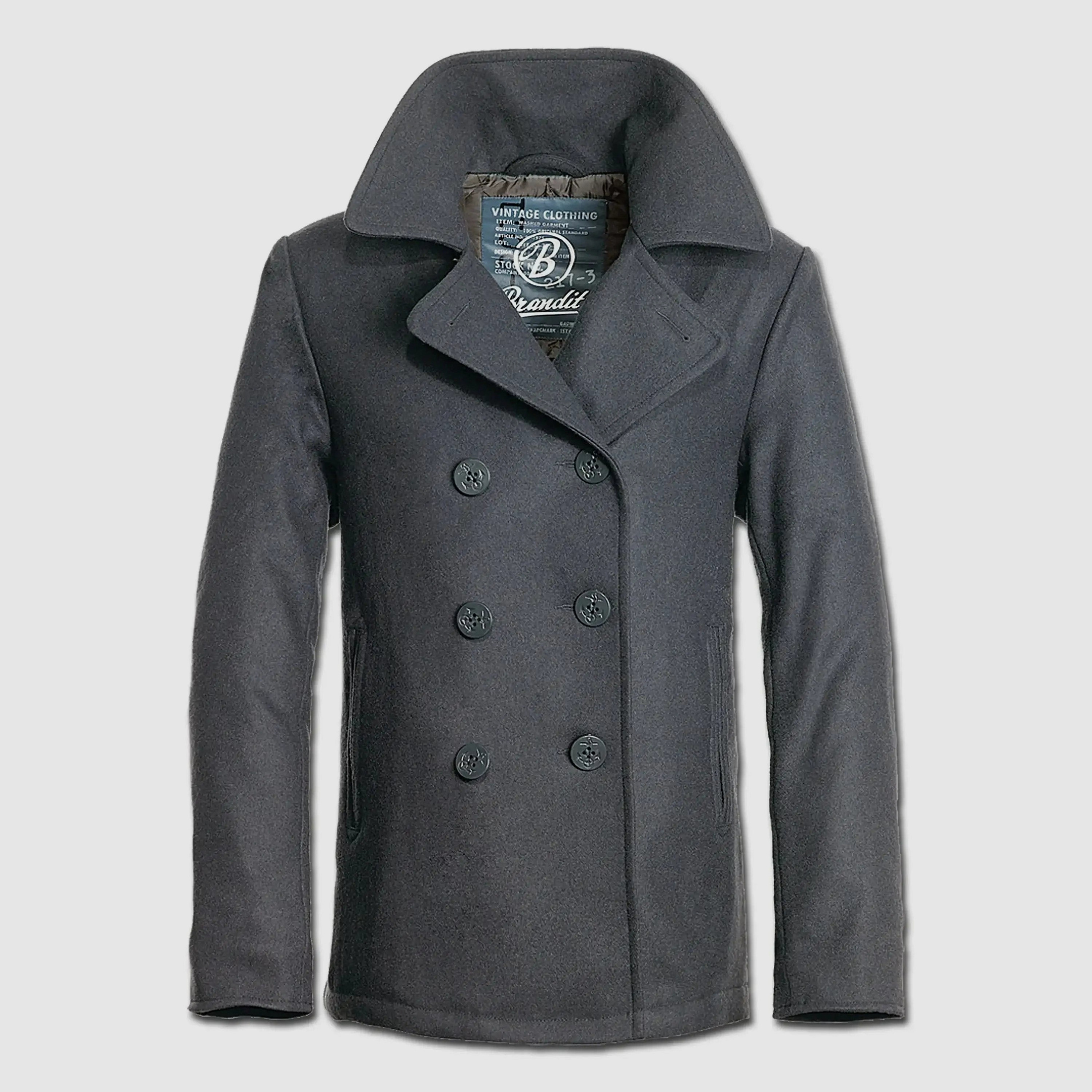 Brandit Brandit Jacket Pea Coat - Black / S Men