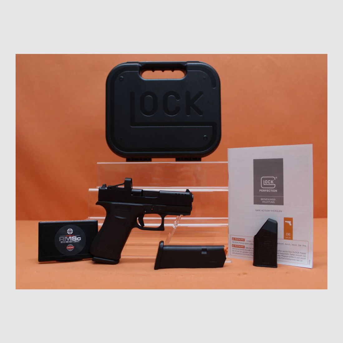 Pistolet Glock Ha. 9mm Luger Glock 43X noir R/FS MOS SHIELD RMSc Slimline canon de 87 mm / viseur à point lumineux