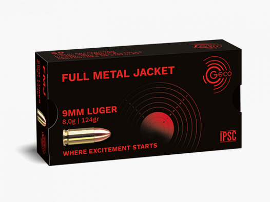 GECO FMJ PATRONEN - 9x19MM / 9 MM LUGER - 124GRS. - 50 STÜCK