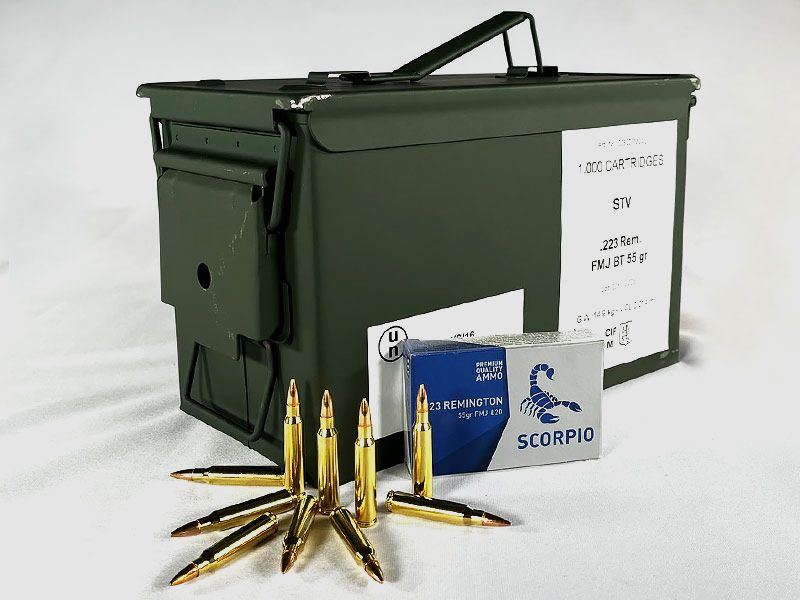 STV SCORPIO .223 Remington FMJ 55 grs 1 Munitionsbox (1.000 Schuss á 0,529 €*)
