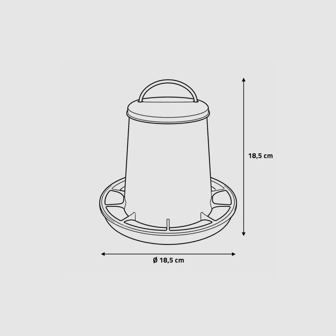 Trichterfütterer aus Kunststoff 1,5 kg mit Griff für Geflügel, Bild 3 von 6