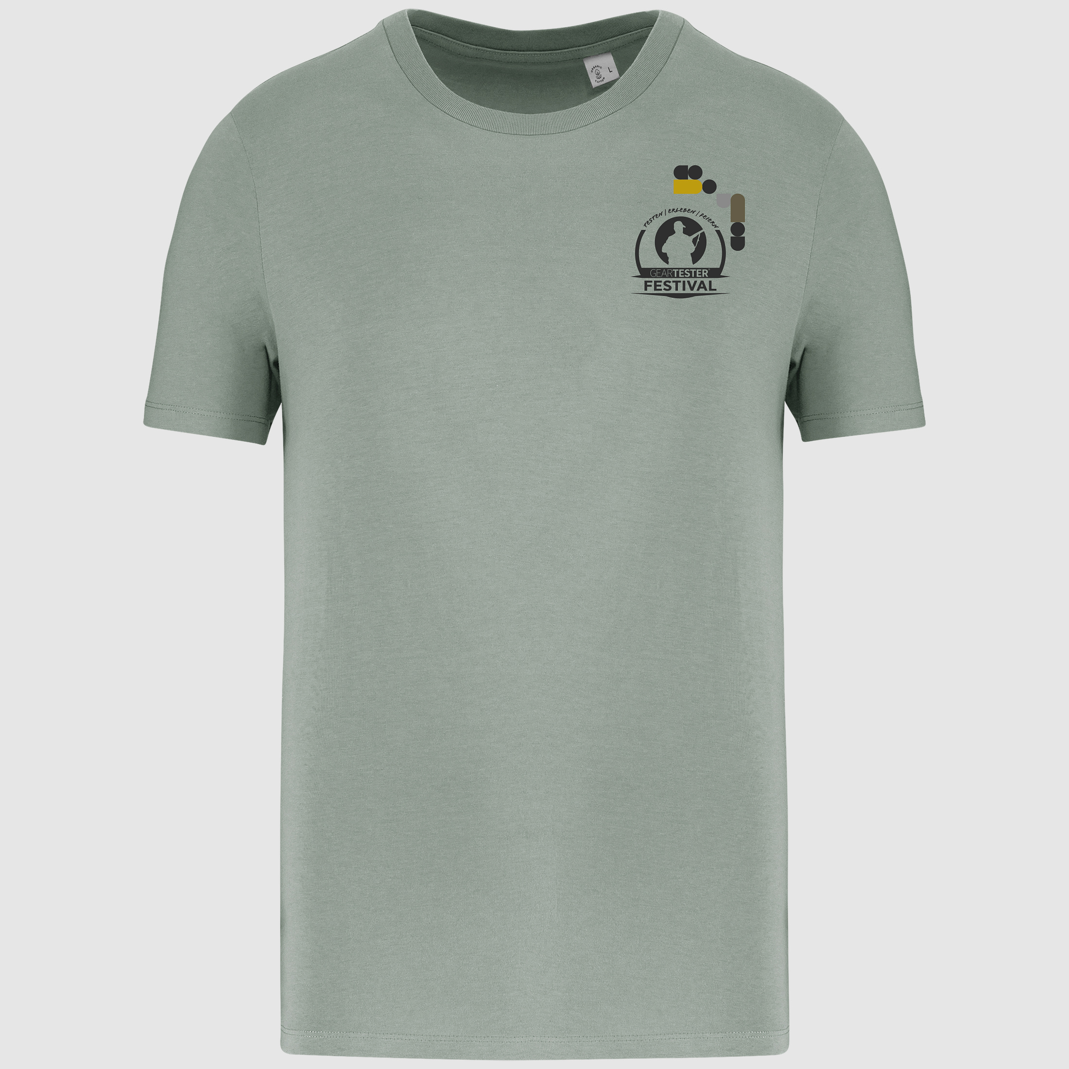 Geartester Festival Bio T-Shirt, piccolo logo