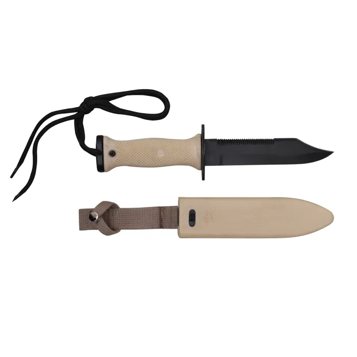 US Navy vechtmes MK3 met plastic schede (replica) Khaki / zandgeel