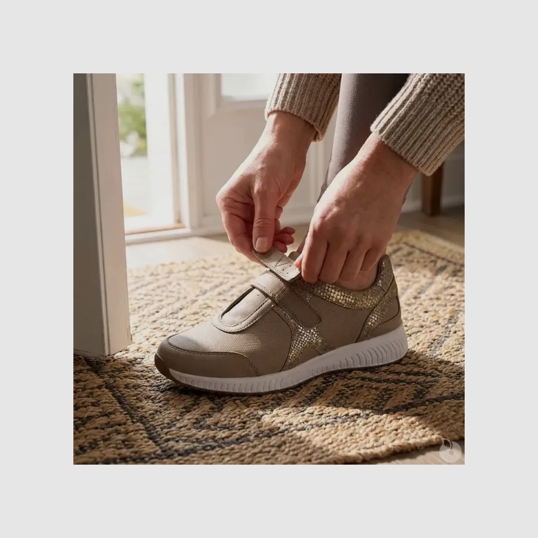 Zapatos de Cuero Beige con Velcro Doka para Mujer - Ayoka, imagen 4 de 8