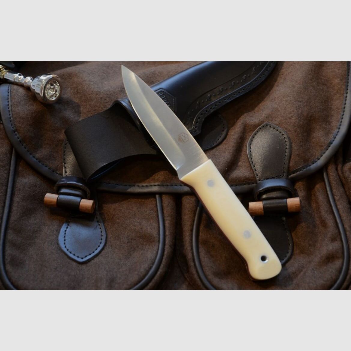 Couteau de chasse Alljagd en micarta ivoire, image 5 sur 6