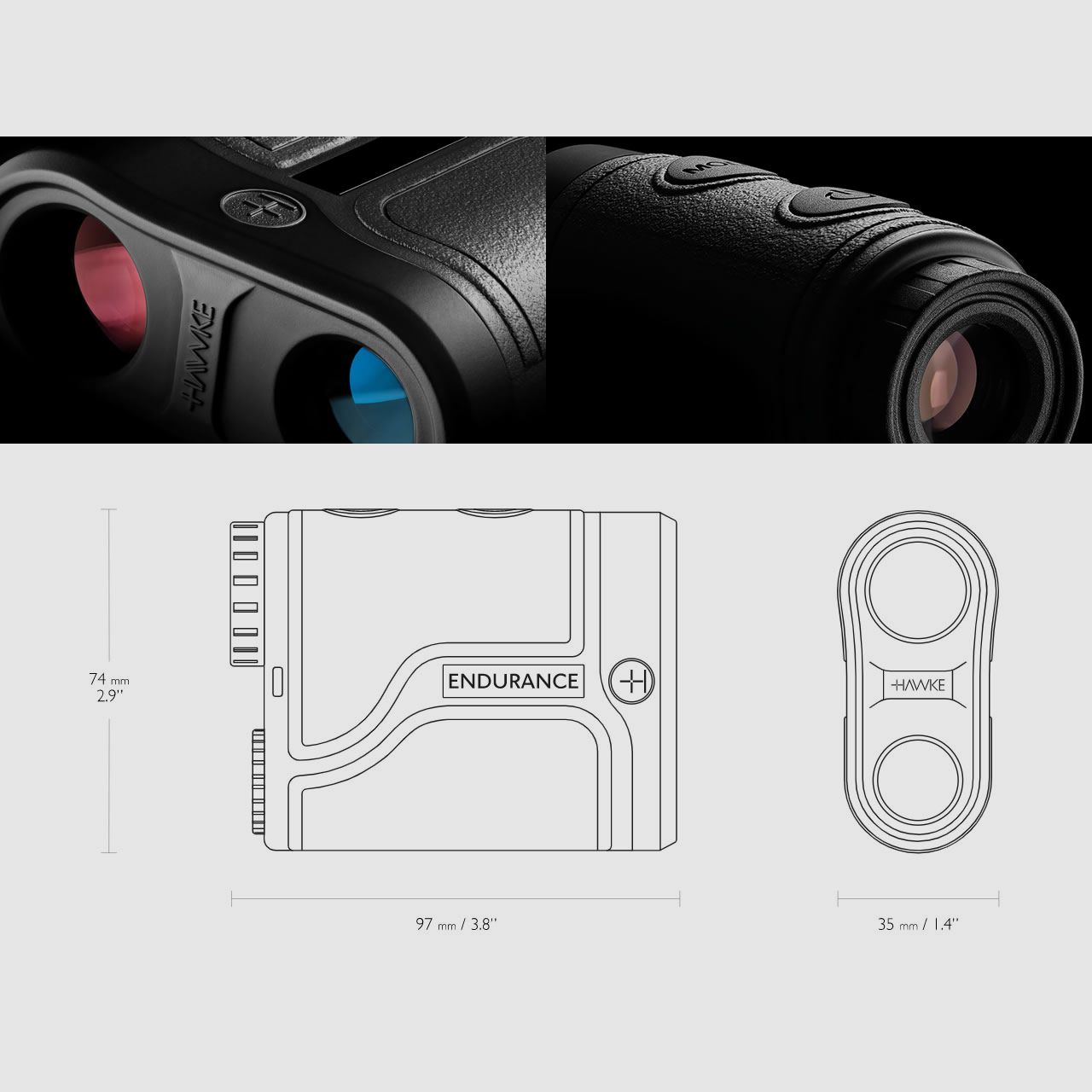 HAWKE Entfernungsmesser Laser Range Finder ENDURANCE 1500, 5 m bis 1500 m, 6-fach Zoom