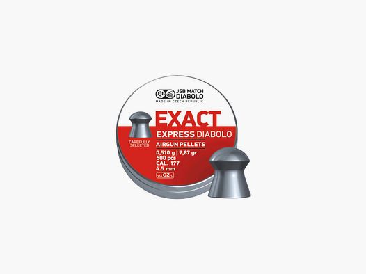 Geschosse Kal. 4,52 JSB Exact Express Diabolo runde Spitze 500 Stk. 0,51 g