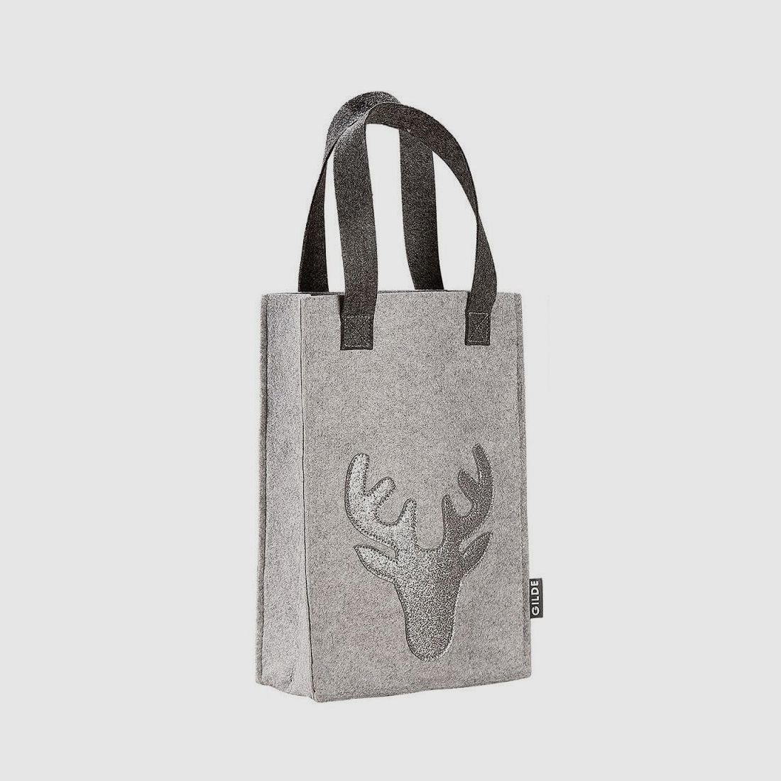 Gilde felt gift bag deer glitter