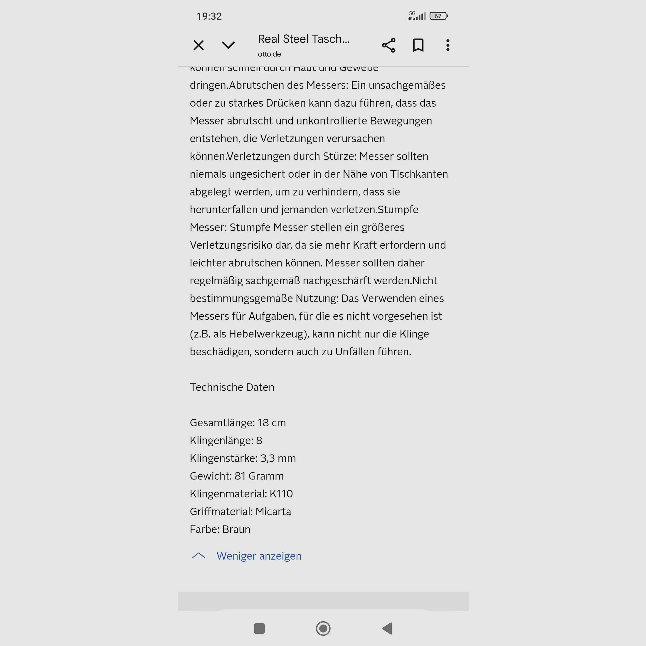 EDC knife Real Steel Dex Natural Micarta handle