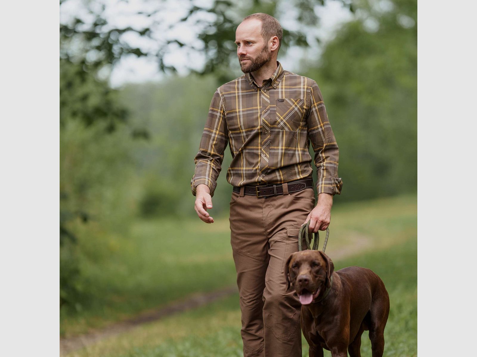 Blaser chemise stretch Harald / marron à carreaux, image 9 sur 9