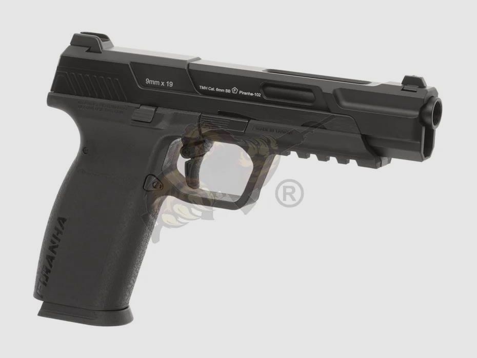 G&G Piranha Mk I GBB Airsoft Pistole in schwarz -F-
