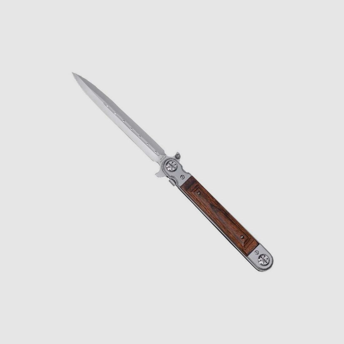 sehr großes XXL-Taschenmesser einseitig geschliffener Klinge Holz-Einlage