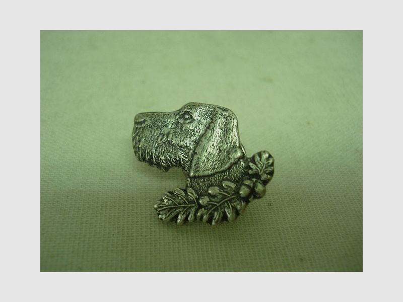 Abzeichen Deutsch Drahthaar - altsilber, Klemmssicherung