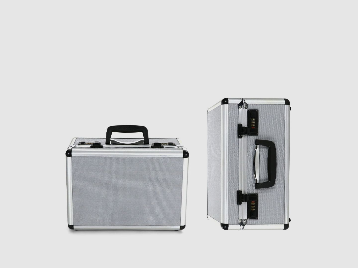 Winter Munitionskoffer für Flintenmunition – Aluminium/Holz, 2 Zahlenschlösser – Silber (JM-6008)