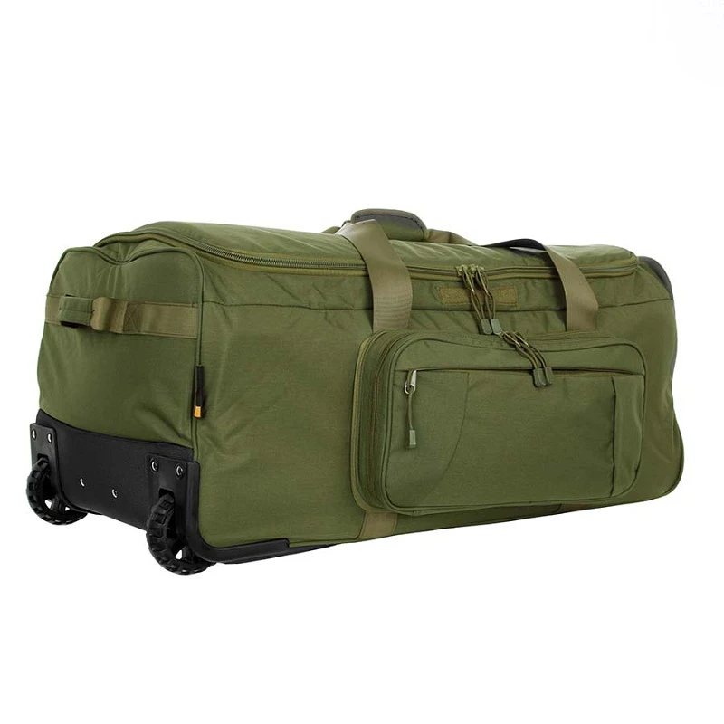 Gran bolsa militar tipo trolley Contractor 101 INC 136L, verde, con ruedas y asa de Cordura®
