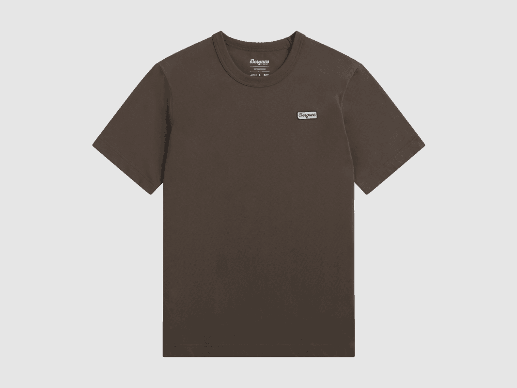 Bergans Logo T-shirt in Cotone Uomo Dark Rock Taupe XL