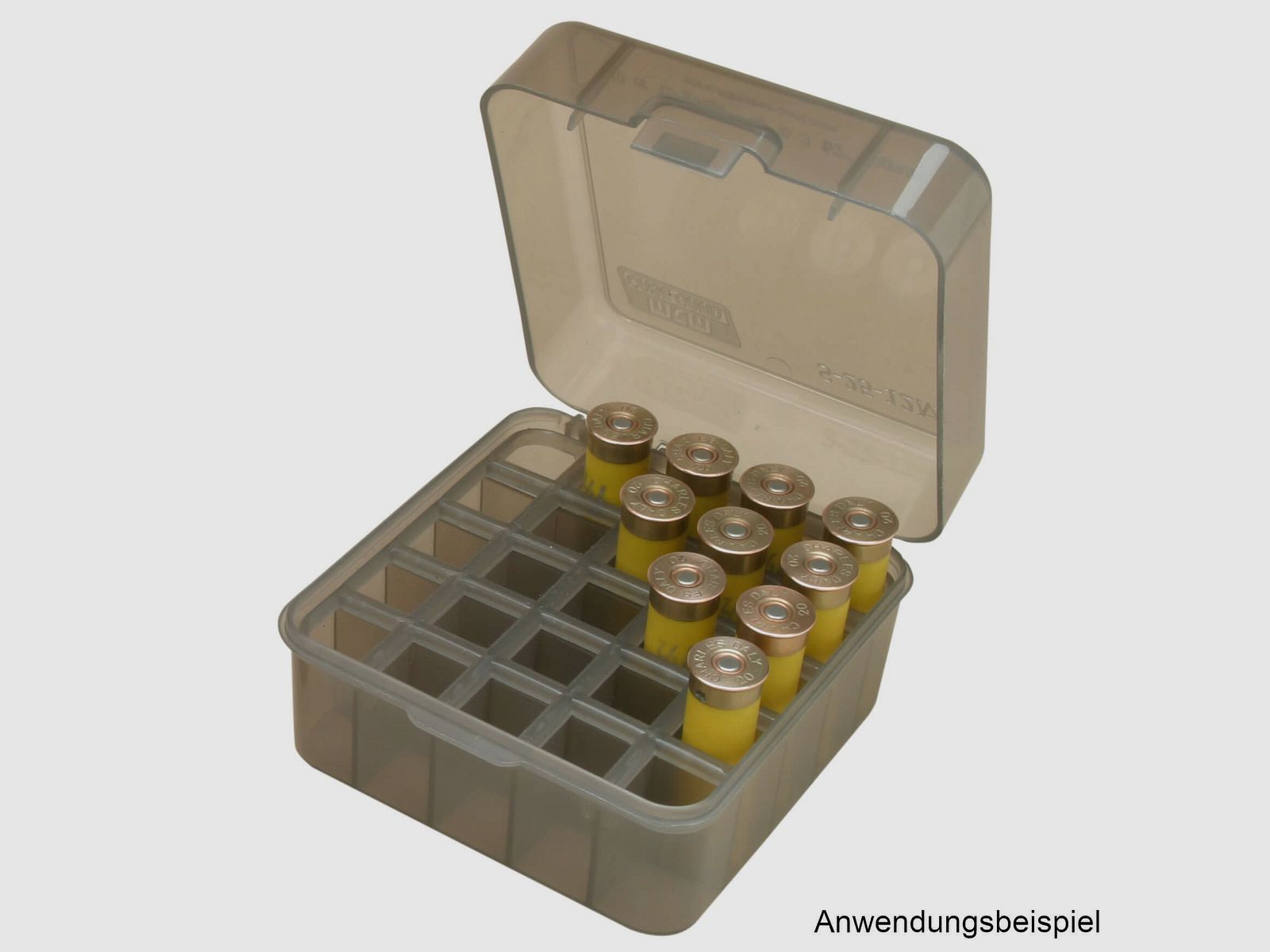 MTM cartridge box 25 pieces, caliber 12 and caliber 20