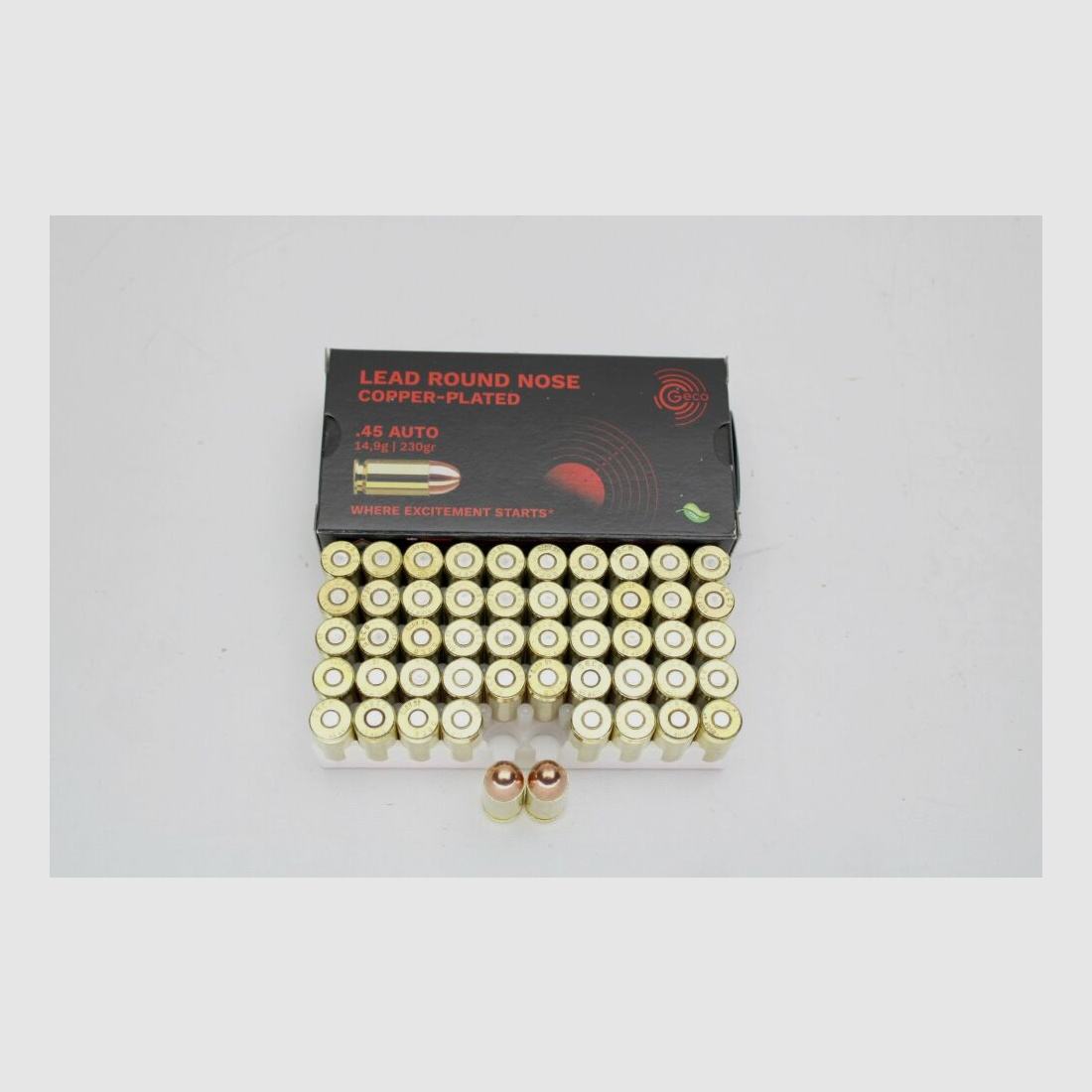 Geco .45 ACP 230gr. 14,9gramm Blei Rundkopf verkupfert SOFORT VERFÜGBAR