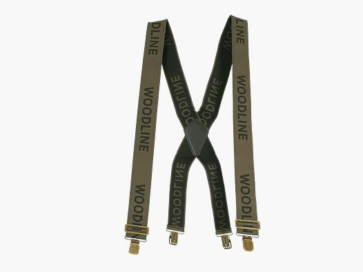 Woodline Hosenträger Clips Grün/Braun 50mm
