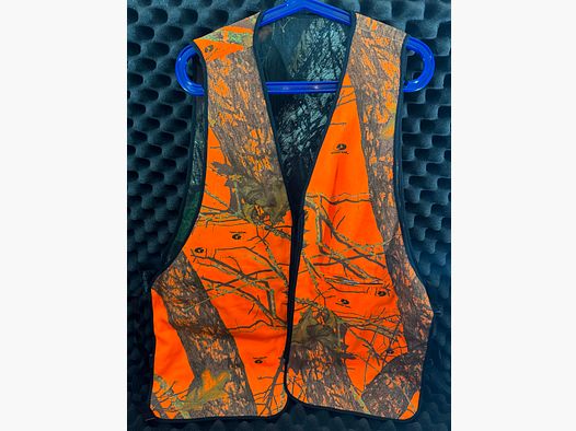 Wende-Weste Warnweste, Mossy Oak, Orange und Tree, Größe 58 - 62 einstellbar.