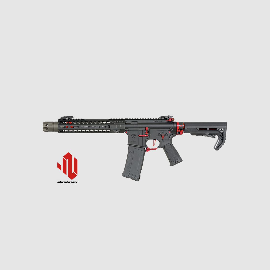 Strike Industries 10" Raiders SBR S-AEG mit Eshooter ETU, rote Elemente
