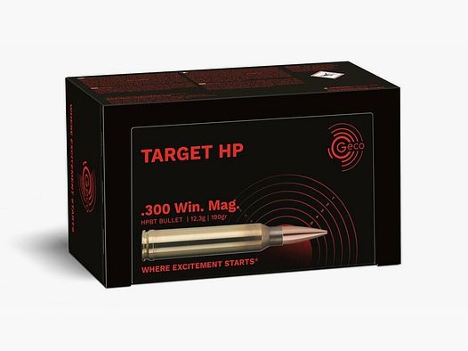 Geco Target HP 12,3g/190grs à50 .300Win. Mag
