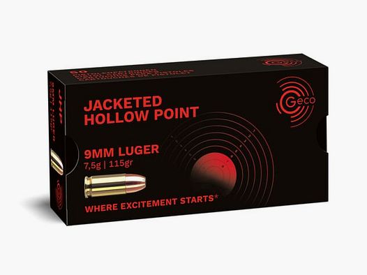 Geco 9mm Luger Geco ogive creuse 115grs. 50pcs