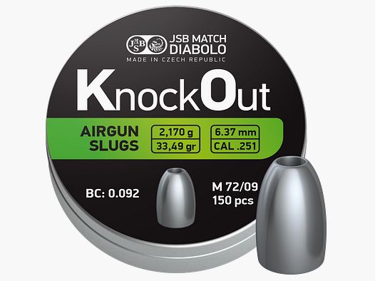 JSB Knockout Slug, Kal. .251 / 6,37 mm,