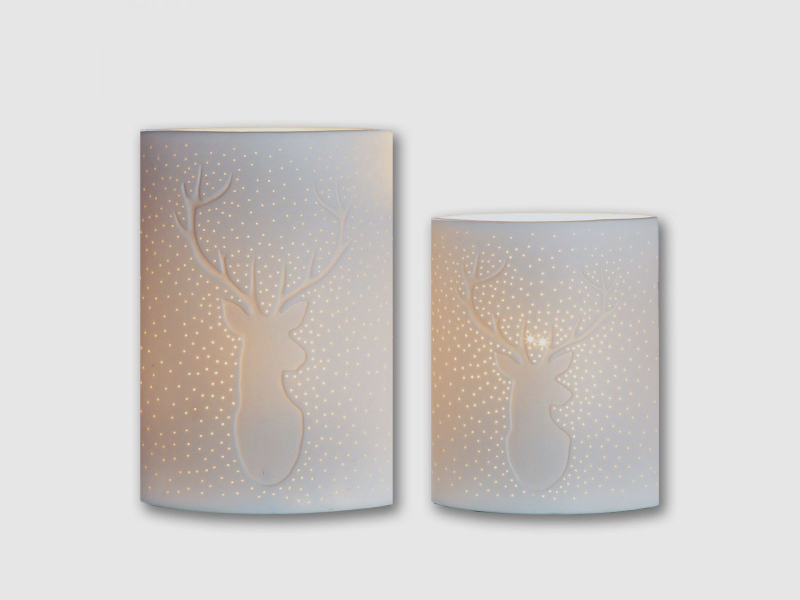 Porzellan Lampe mit Hirschmotiv