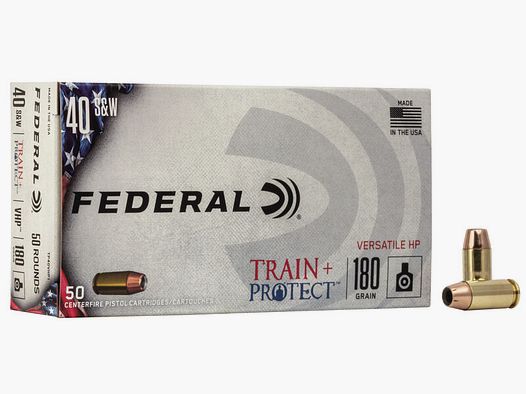 Federal Train+Project .40 S&W 180GR JHP 50 cartridges