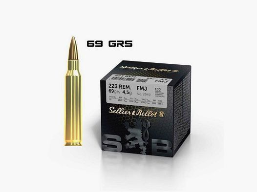 100 Munitions S&B Cal 223 Rem 69gr FMJ