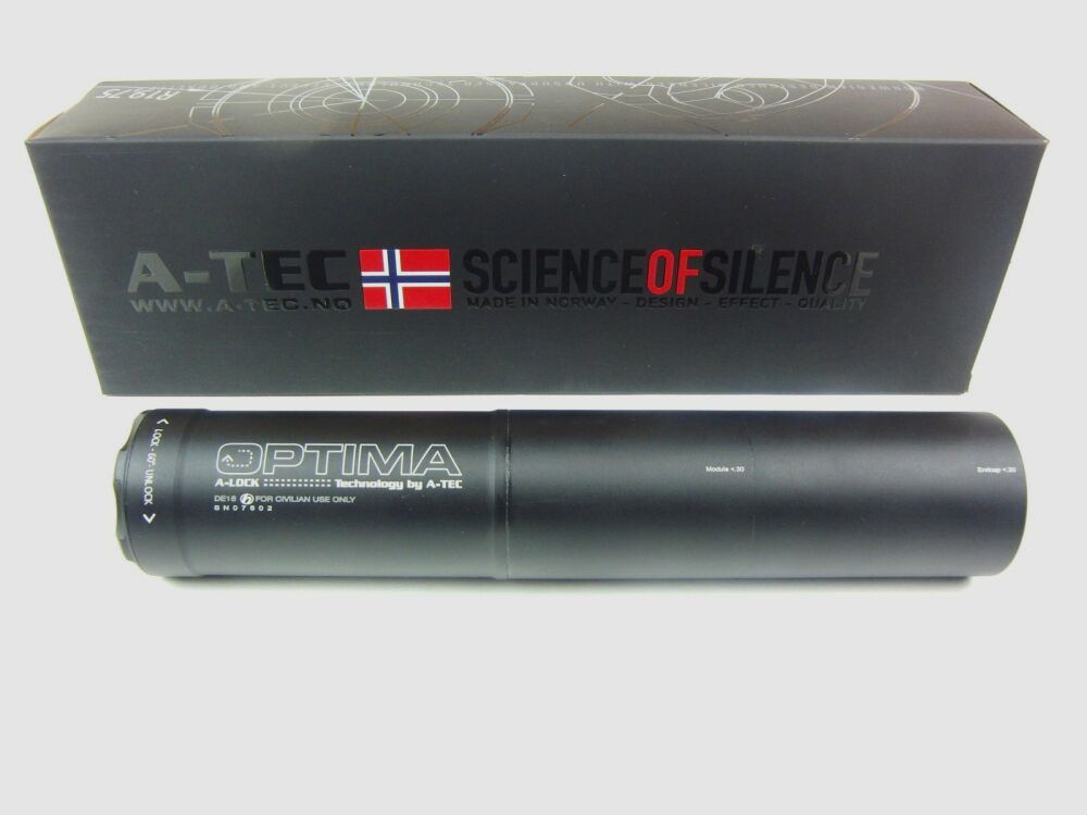A-Tec	 A-TEC Schalldämpfer Optima 45 mit A-Lock Mini Adapter auf Gewinde