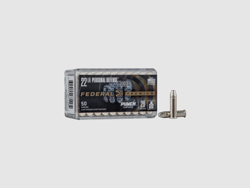 Federal Kleinkalibermunition Premium .22 LR 1,9g Nickel Plated Flat Nose Punch Personal Defense