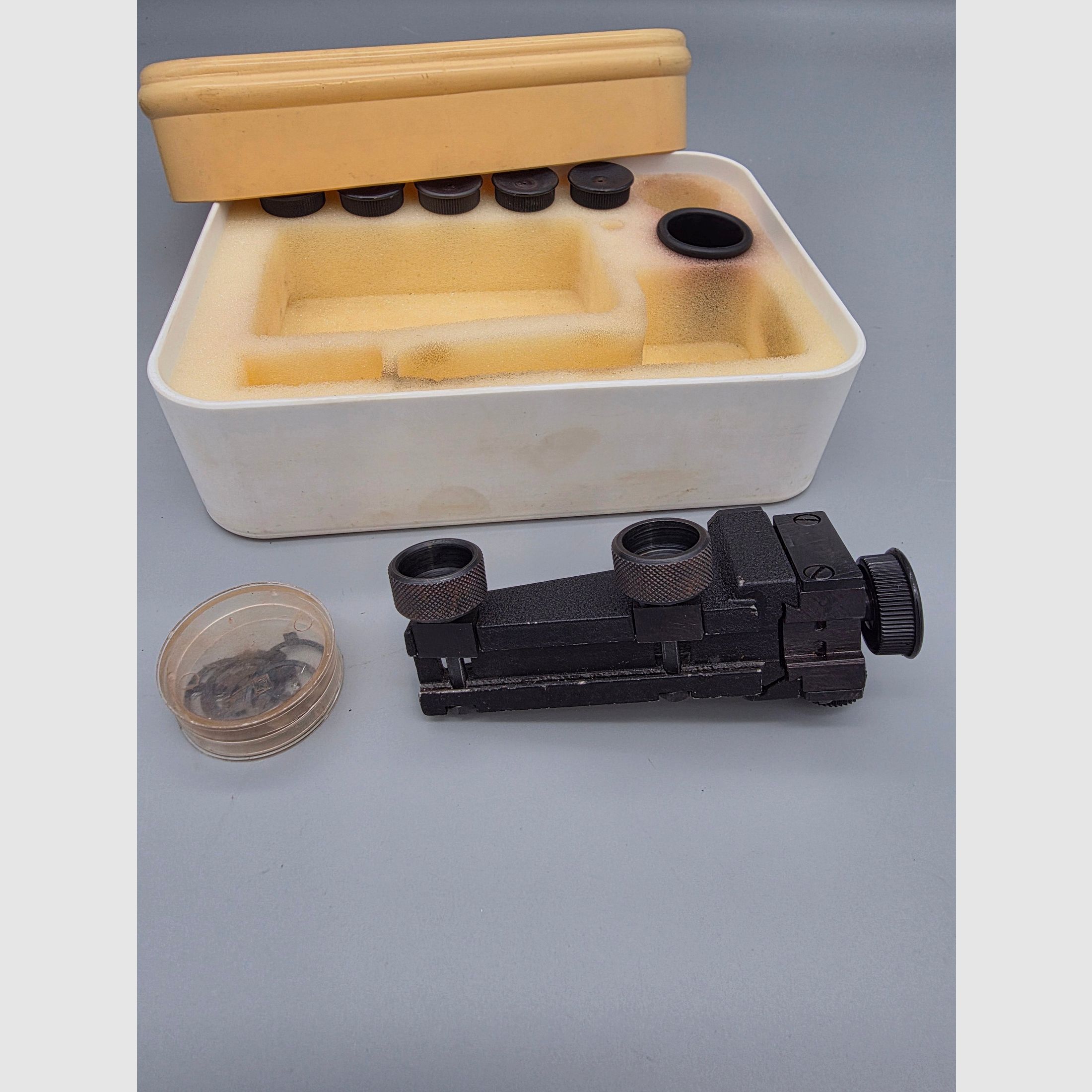 Sehr schöner Diopter Haenel mit Zubehör in der original Box Suhl Mod. 312