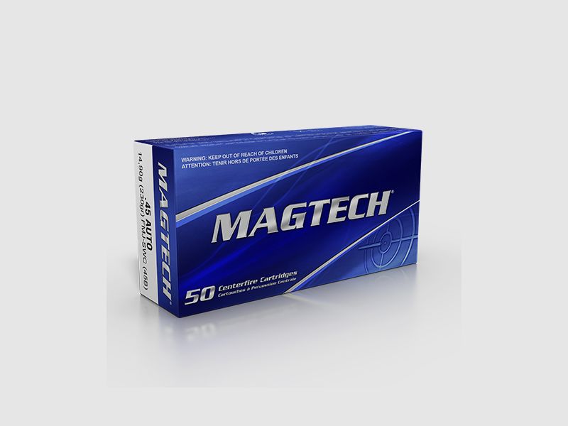 Magtech .45 ACP 230GR FMJ SWC 50 cartouches