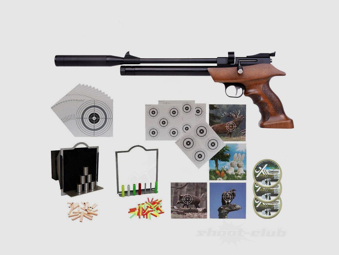Diana Bandit Gen 2 Persluchtpistool 4,5mm Diabolos Supertarget Set