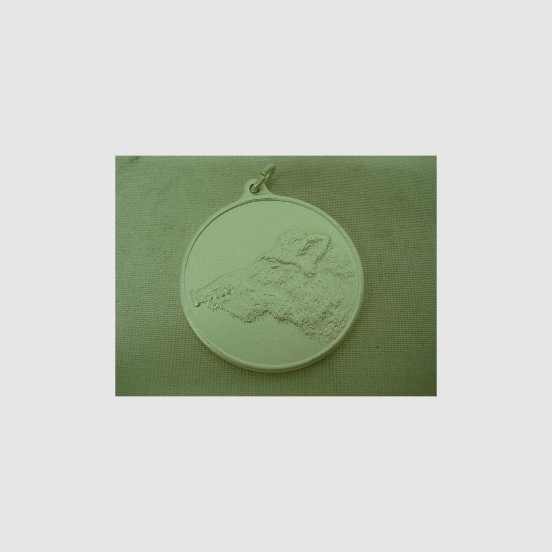 Jagdmedaille Keiler-silber - 40 mm, Ring und Öse