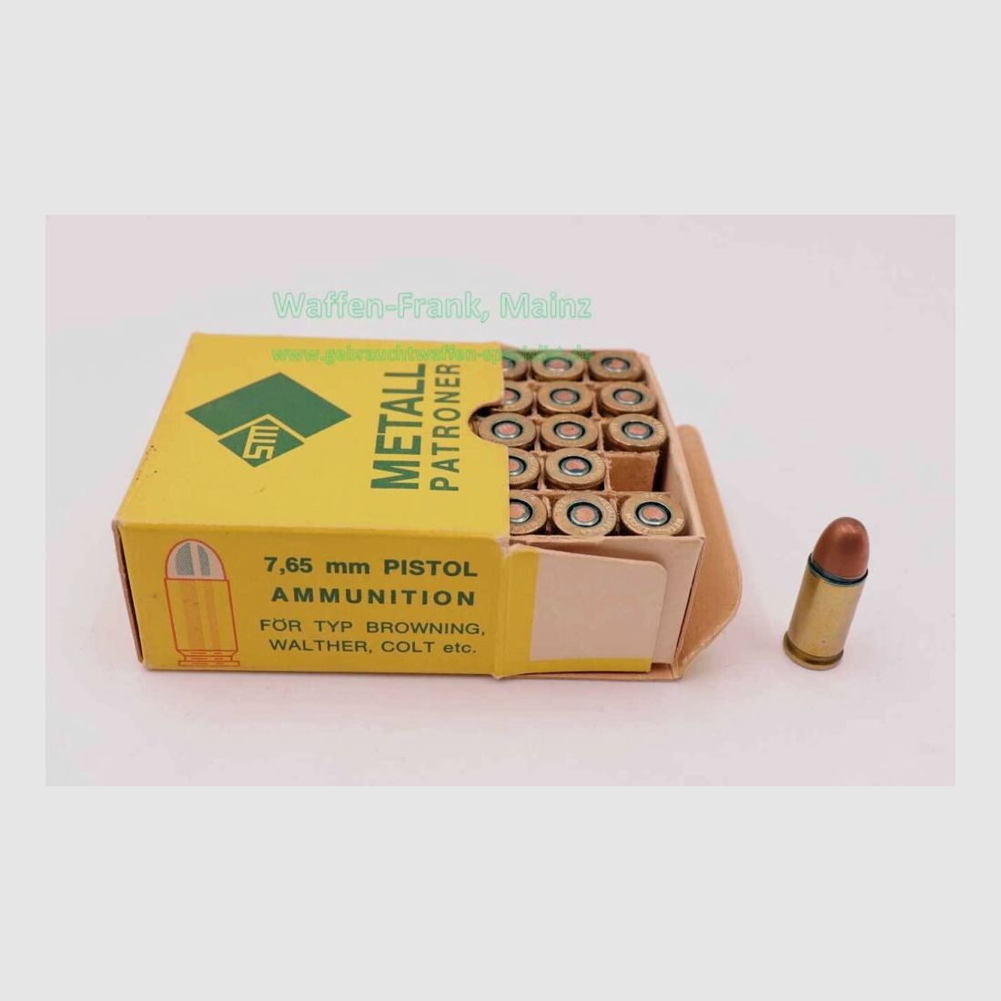 Metallverken Västeras Munitions de Pistolet 7,65mm Browning/.32ACP