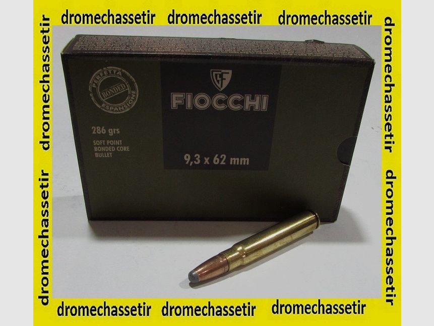 boite 20 cartouches en 9,3×62 Fiocchi 286 grains, soft Point SP