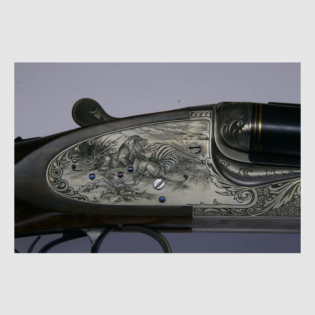 Ziegenhahn & Sohn, cerradura lateral, rifle doble de gran caza Big Five