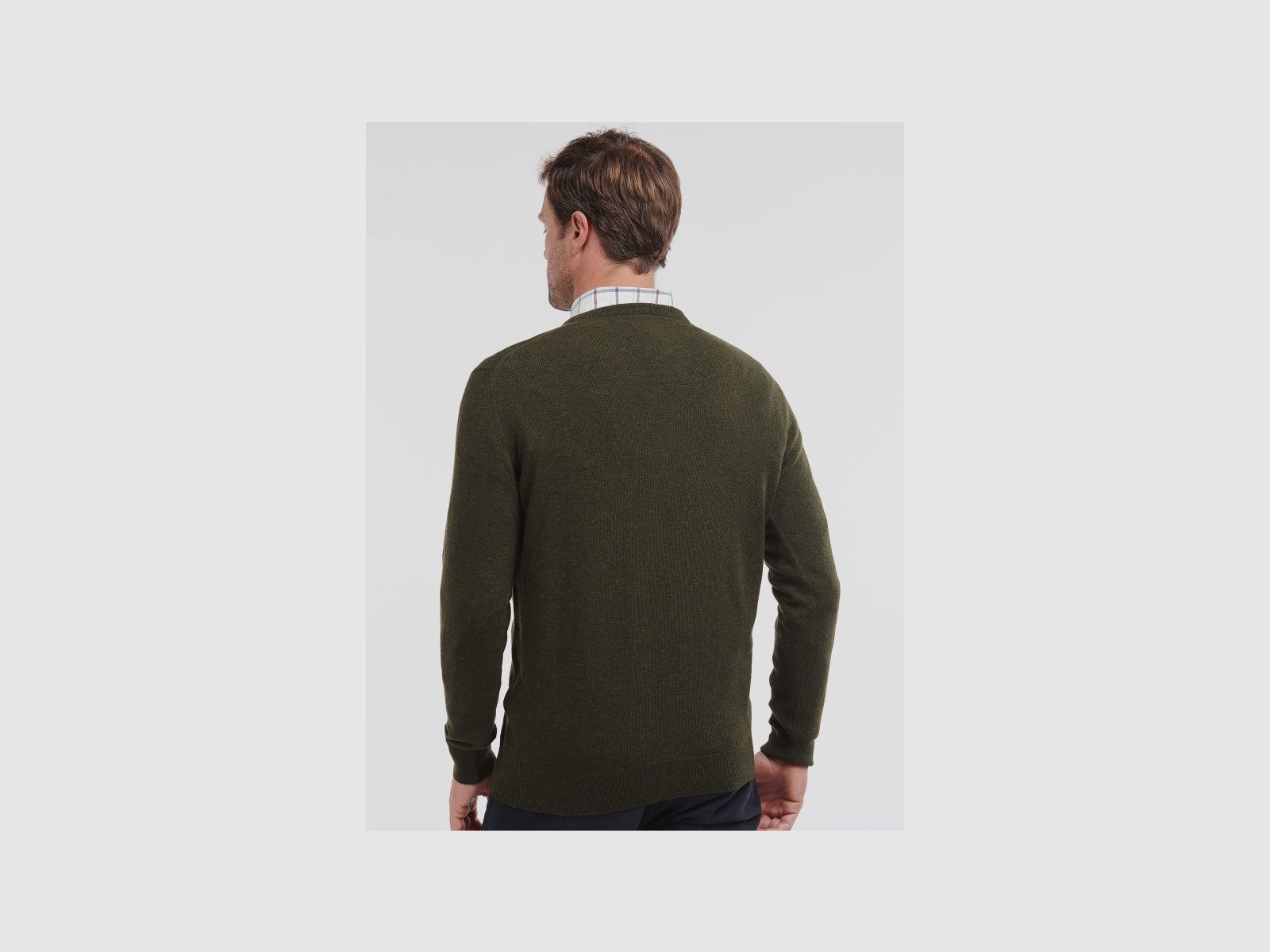 BARBOUR Essential Lambswool V Ausschnitt Seaweed Green