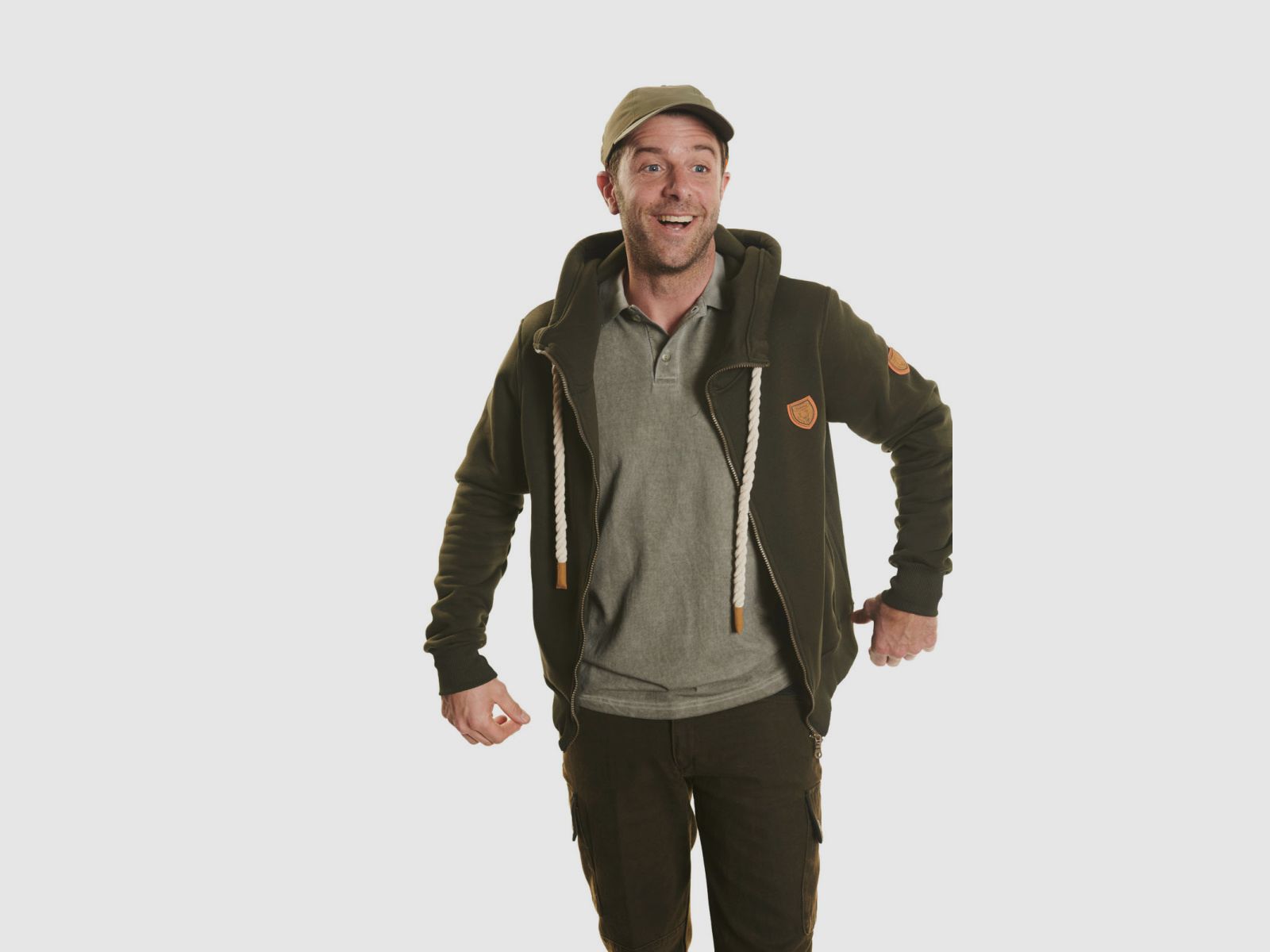 HUBERTUS Sudadera de caza para hombres con cremallera