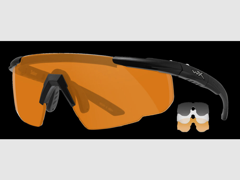 Wiley X WX Saber Advanced, schwarz grau, klar, orange