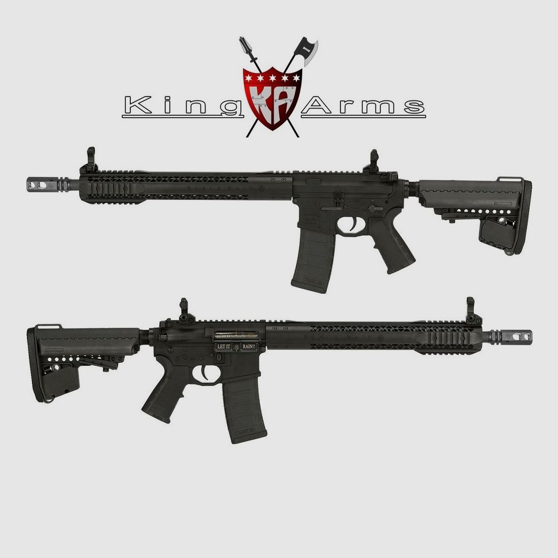 Submachinegun King Arms Black Rain Ordance - Schwarzer Gewehr AEG – 6mm