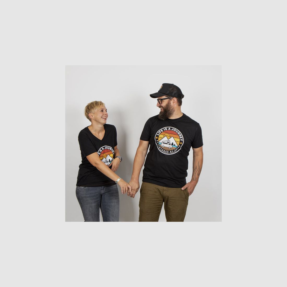 Reimo LIFE IS A JOURNEY Men's T-Shirt – Black, Size M, image 2 of 3